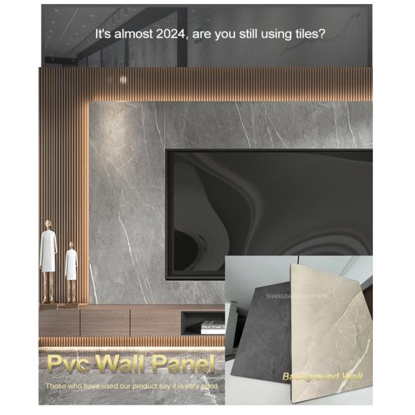 TV Background Marble Wall Panels Waterproof Marble Bamboo Crystal Panels