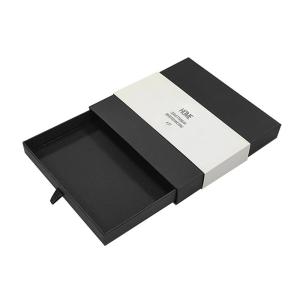 Jewelry Paper Drawer Packaging Box Black Slide Out Box Packaging Boxes Custom
