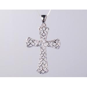 Sparkling Hollow Wrapping Cross Religious CZ Pendant for Daily Wear and Summer Holidays Overlap Cross Pendant