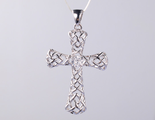 Sparkling Hollow Wrapping Cross Religious CZ Pendant for Daily Wear and Summer Holidays Overlap Cross Pendant