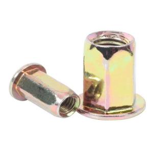 Carbon Steel Class 4.8 Hexagon Flat Head Rivet Nut High Strength M6 Easy To