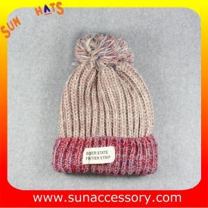 AK17014 Sun Accessory customized wholesale knitted beanie caps and hats with Pom