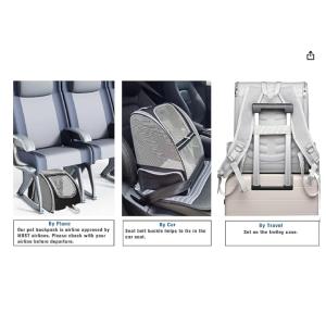 Pet backpack with blinds, suitable for small cats and dogs. It features a