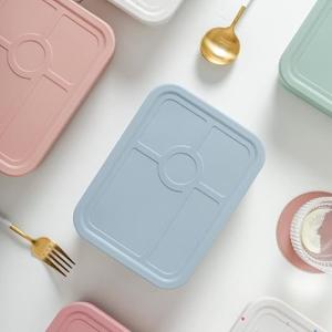 Silicone Lunch Container with Leakproof Lids, Silicone Bento Box Microwavable