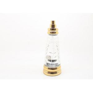 Lightweight Refillable Glass Perfume Bottle , Golden And Clear Glass Perfume
