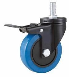 Quality 04-Medium duty caster PU/PVC screw with brake caster wholesale