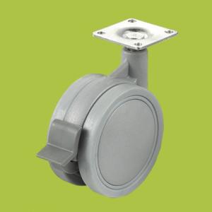 China supplier double wheel casters swivel plate caster with brake