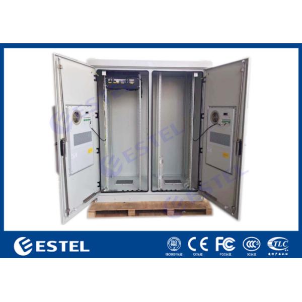Air Conditioner Cooling Outdoor Telecom Enclosure Dual Bay IP55 With Alarm