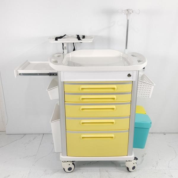 Quality 5 Drawers Trauma Cart With Ergonomic Handles , Hospital Emergency Trolley Equipment wholesale