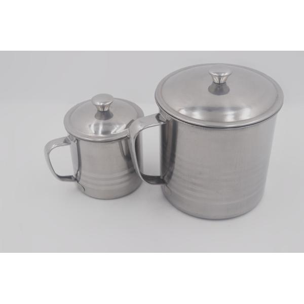 Quality 0.083cbm 6pcs 14cm Stainless Steel Mug With Dust Cover wholesale