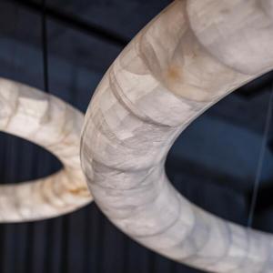 Frozen Curve Pendant Alabaster Marble Ceiling Chandelier For Sophisticated