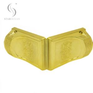 Shiny Golden PP Recycled Material Coffin Corner Anti-Fading Coffin Decoration 8#