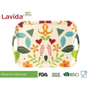 BSCI Audi Factory Bamboo Fiber Tray with side handles Bread Coffee Serving Tray