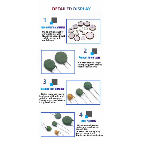 12X2mm 220V PTC Round Heating Thermistor 105 Degrees 1-5K Ohm For Electric Actuator Heating