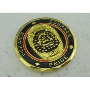 Soft Enamel Brass Personalized Coins Die Struck Gold CRU OEM