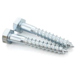 China Custom Carbon Stainless Steel Hex Head Coach Screw DIN571 Wood Screw HDG Zinc Plated Lag Screw on sale