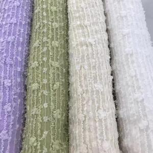 145cm Polyester Embossed Jacquard Fabric Embroidered Crinkled Crepe Fabric