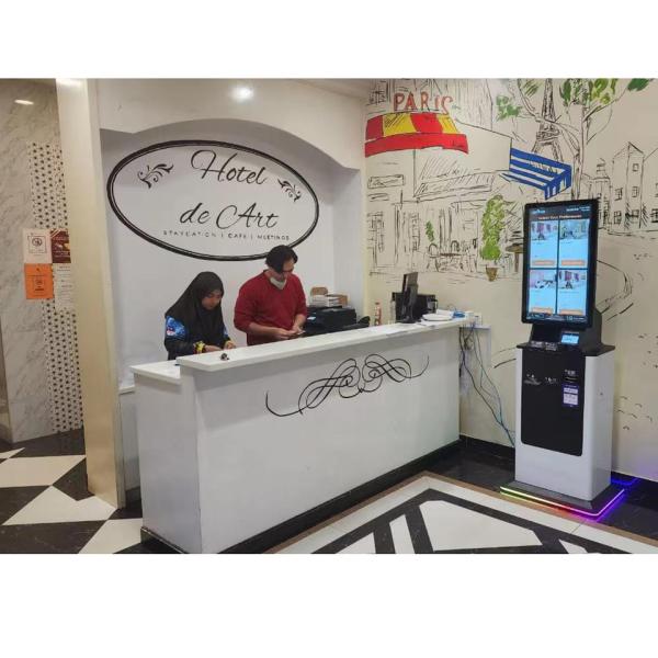 Quality Interactive Check In Counter Kiosk With Touchscreen Card Reader Power wholesale