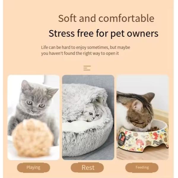 Semi Closed Fluffy Pet Beds Comfortable Soft Fluffy Cat Bed Easy To Clean