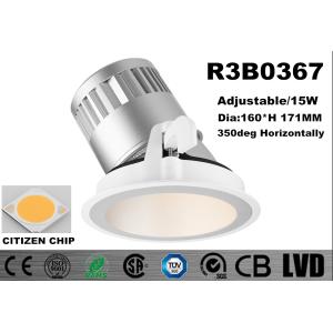 Cheap Adjustable Round LED Downlights 15W Slim Trim 350 Deg Horizontal Aluminum Warm White for sale