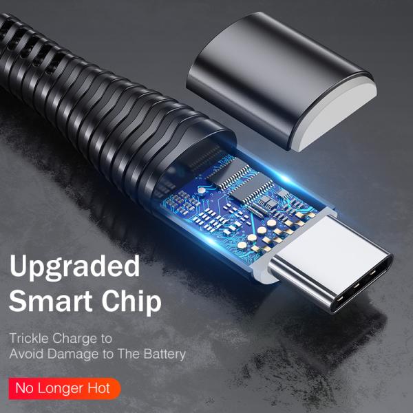 0.5m 1.2m 3A Type C Nylon Braided Fast Charging USB Cable