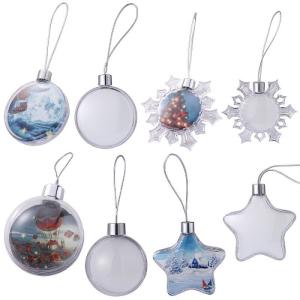 Sublimation Snowflake Ornament Plastic Christmas Pendant Sublimation Blank
