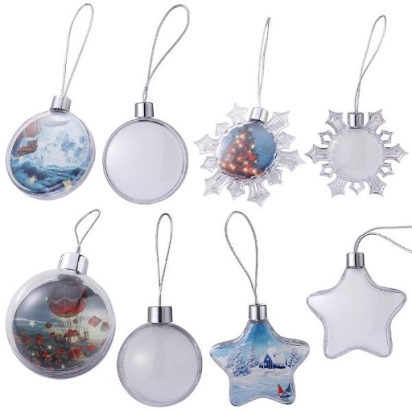 Sublimation Snowflake Ornament Plastic Christmas Pendant Sublimation Blank