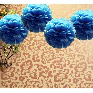 Cheap 12&quot; Tissue Pom Pom - Navy Blue (4 Pack) for sale