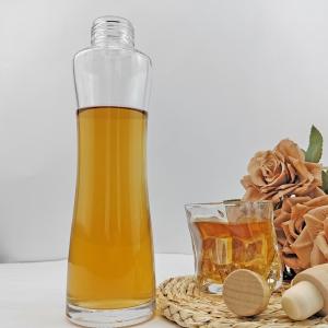 Acid Etch Unique Design 375ml Clear Glass Wine Bottle Irregular Cylindrical