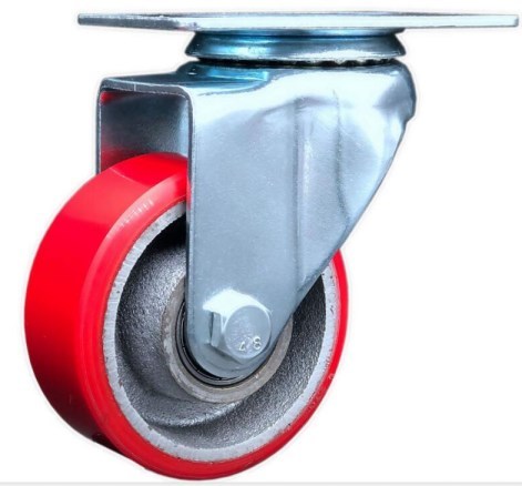 3-1/2 Inch Top Plate Swivel Radius Medium Duty Casters With 1/4 Inch Bolt Hole
