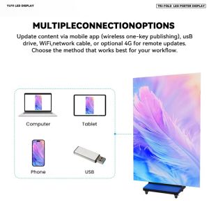 Ultra-Thin HD LED Poster Screen with Three-Fold Standing Design for Indoor