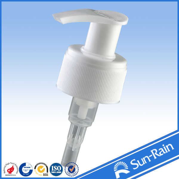 28mm cosmetic plastic lotion pump with ribbed closure