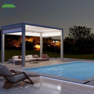 China Waterproof Aluminum Louvered Pergola with 5-Year Warranty and Adjustable Louvers on sale