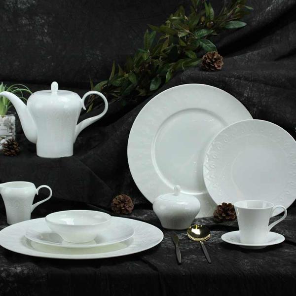 Phoenix Embossed Bone China Dinnerware Set 12pcs
