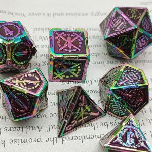 Sword Metal RPG Dice Hand Polished Cruzu Dungeon And Long DND#