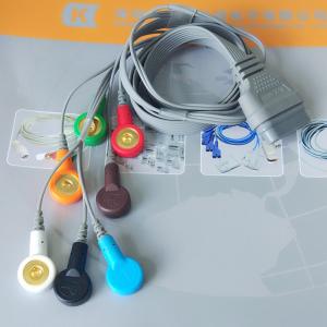 DMS Holter ECG Cable , 7 Leads IEC Snap Electrode Lead Wires DB Pin Connector