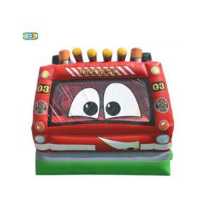Fire Truck Inflatable Jumping Castle Childrens Bouncy Castle 0.55mm PVC Material