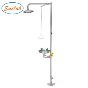 Vertical Portable Lab Emergency Shower , Wall Mounted Eye Shower For Laboratory