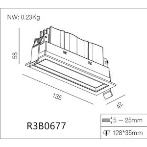 400lm Recessed 5 Heads Linear led down lights Floodlight 10.5W LED 135*42*58 mm