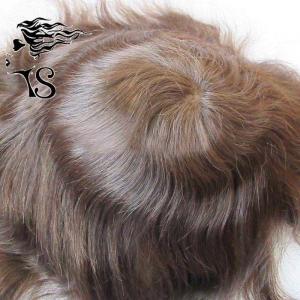 Fine Welded Mono Base Toupee Hair Replacement System Brown Straight Style