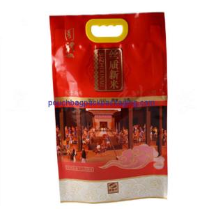 China Plastic laminated material bag for food packaging, polypropylene plastic rice bag with handle on sale