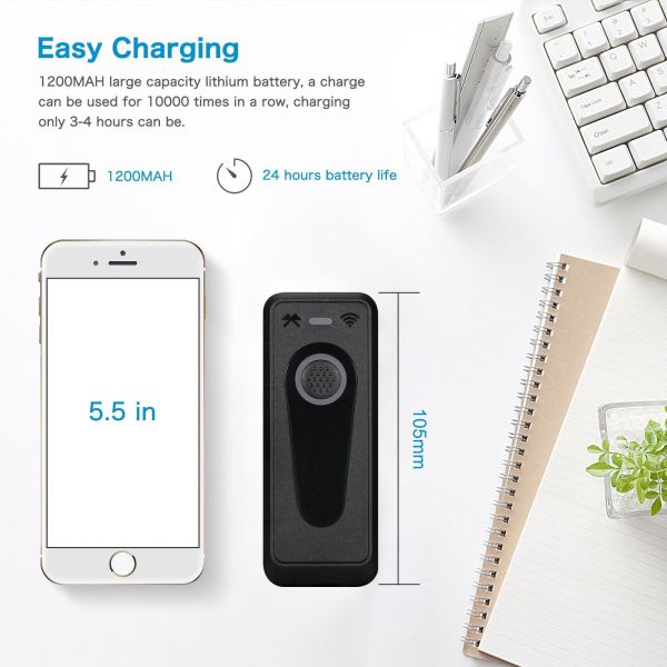 Wireless BT Barcode Scanner Handheld Mini Scanner Reader for Inventory Verify & POS System