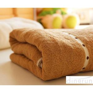 China Thickening / Widened Pure Cotton Bath Towels Brown Colors Various Designs on sale