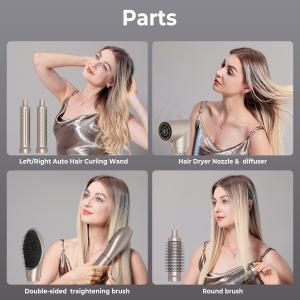 6 in 1 Professional Hot Air Styler Powerful Hair Dryer & Straightener Set