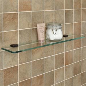 Single Tier Back Painted Tinted Laminated Glass Shelf with Personalized Branding