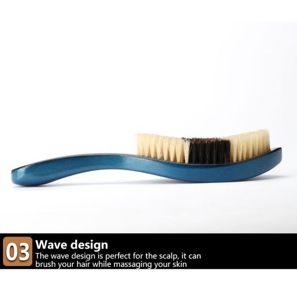 Boar Bristle Long Handle360 Wave Brush Hard Custom Logo Hair Brush For Men