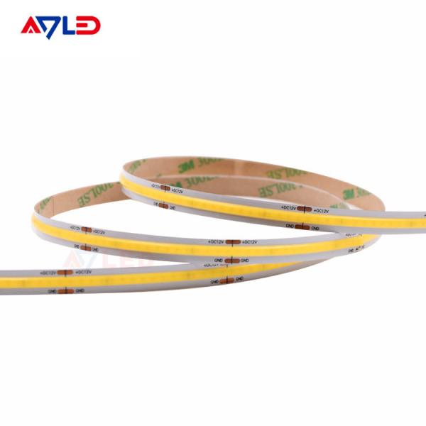 Waterproof COB LED Strips No Dots Connecting Cutting 12 24 Volt White Super