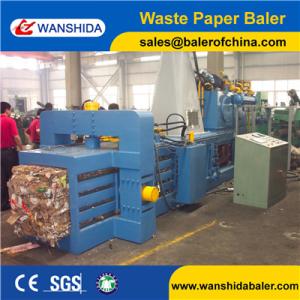 Cheap CCustomized Good Quality small Waste Paper Balers with feeding conveyor and manual belt PLC control for sale