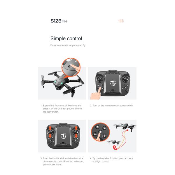 Maximum Flight Time S128 Mini Drone Portable 4k Dual Camera Obstacle Avoidance Take Off Landing Wifi Rc Drone
