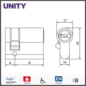 Computer Key Half Cylinder EN1634 Brass Material Nickle Plate EN1634-1
